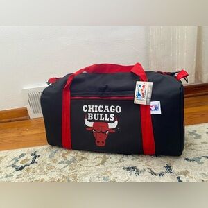 Chicago Bulls Black and Red Duffel Bag